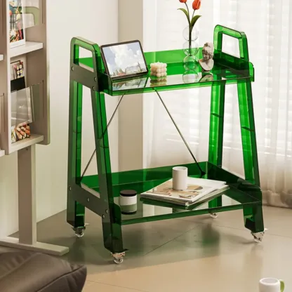 Modern Milky White Four Legs Acrylic Sofa End Table Image - 2