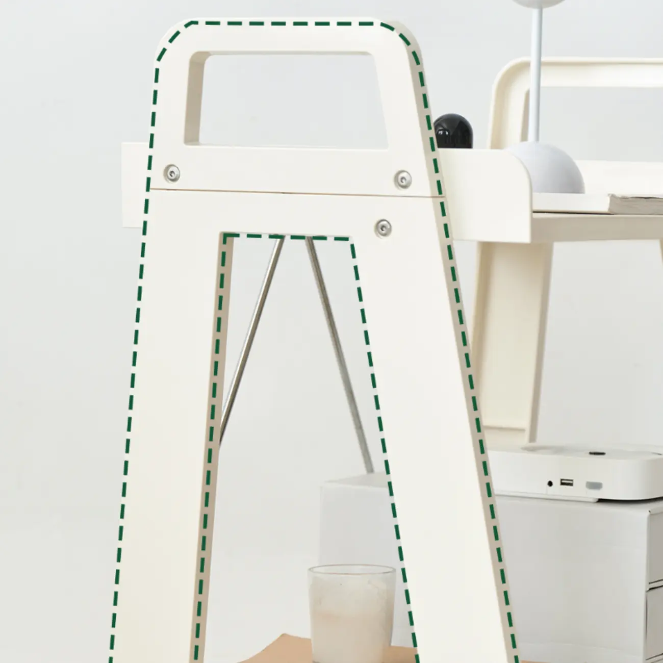 Modern Milky White Four Legs Acrylic Sofa End Table Image - 6 | homeyfad