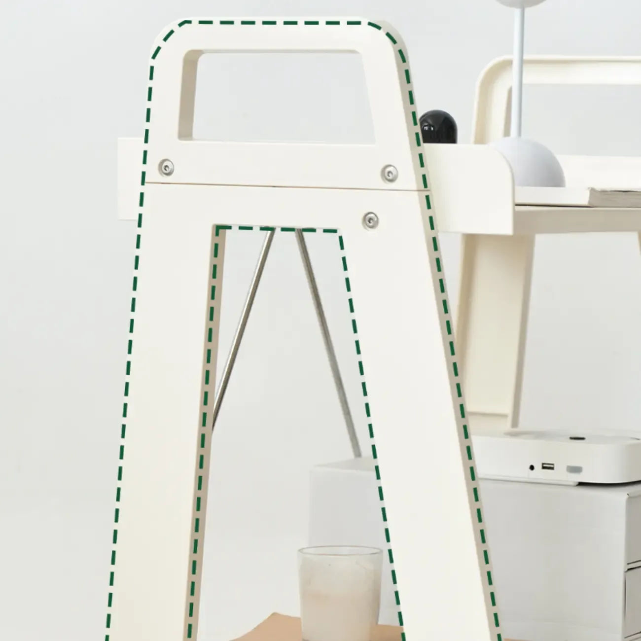 Modern Milky White Four Legs Acrylic Sofa End Table Image - 6