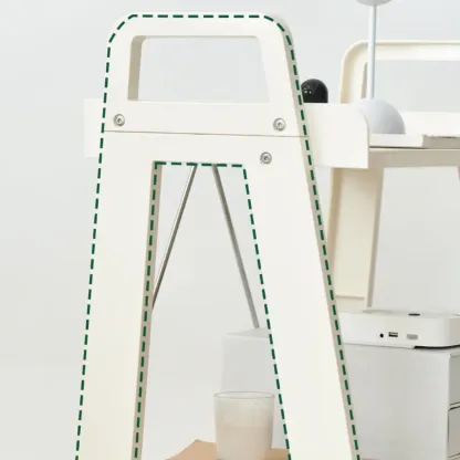 Modern Milky White Four Legs Acrylic Sofa End Table Image - 6