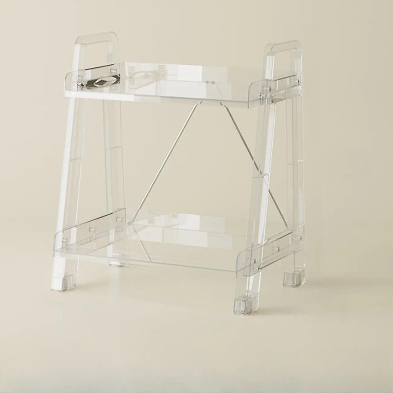 Modern Milky White Four Legs Acrylic Sofa End Table Image - 14 | homeyfad