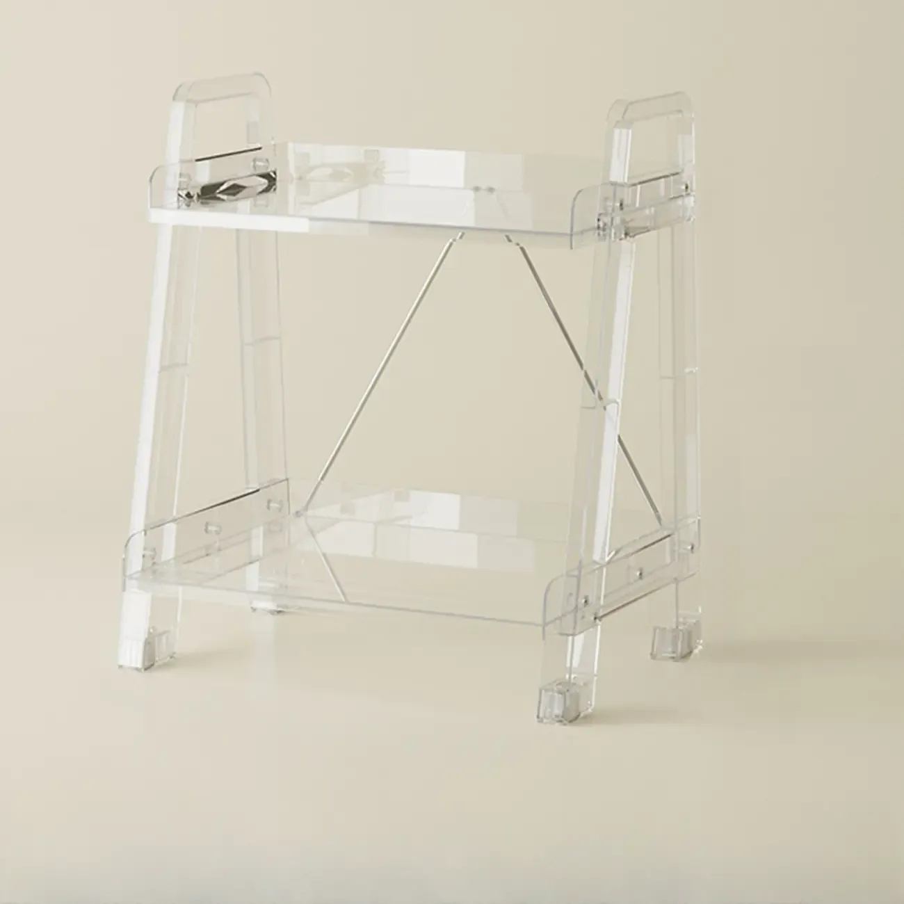 Modern Milky White Four Legs Acrylic Sofa End Table Image - 14