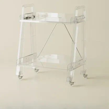Modern Milky White Four Legs Acrylic Sofa End Table Image - 20