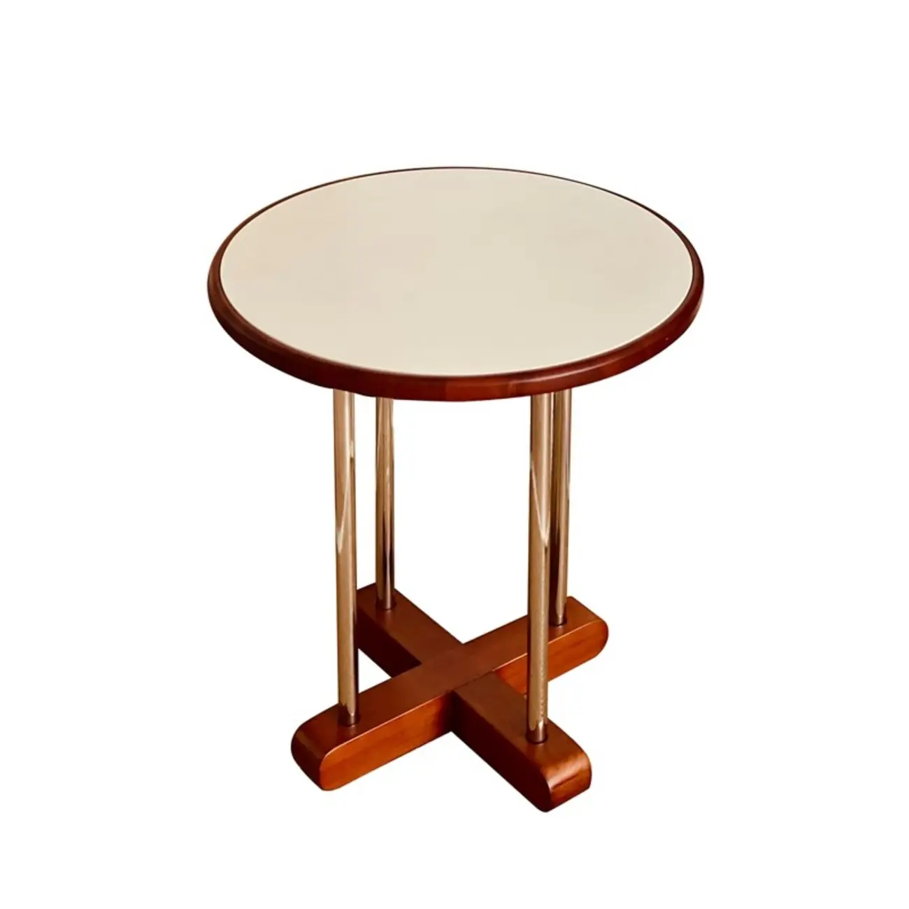 Vintage Round Stone Top Pedestal Base Side Table Image - 6 | homeyfad