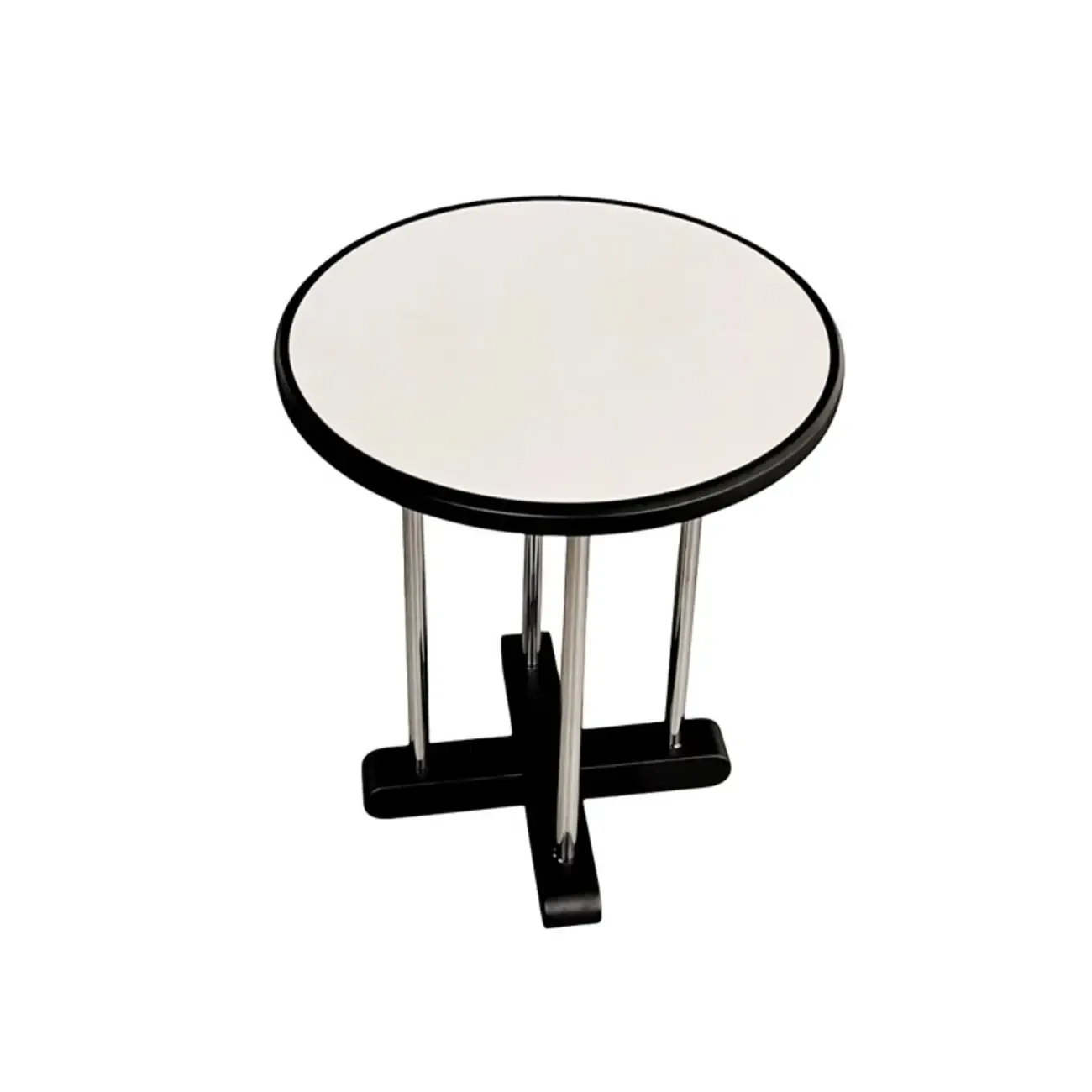 Vintage Round Stone Top Pedestal Base Side Table Image - 7