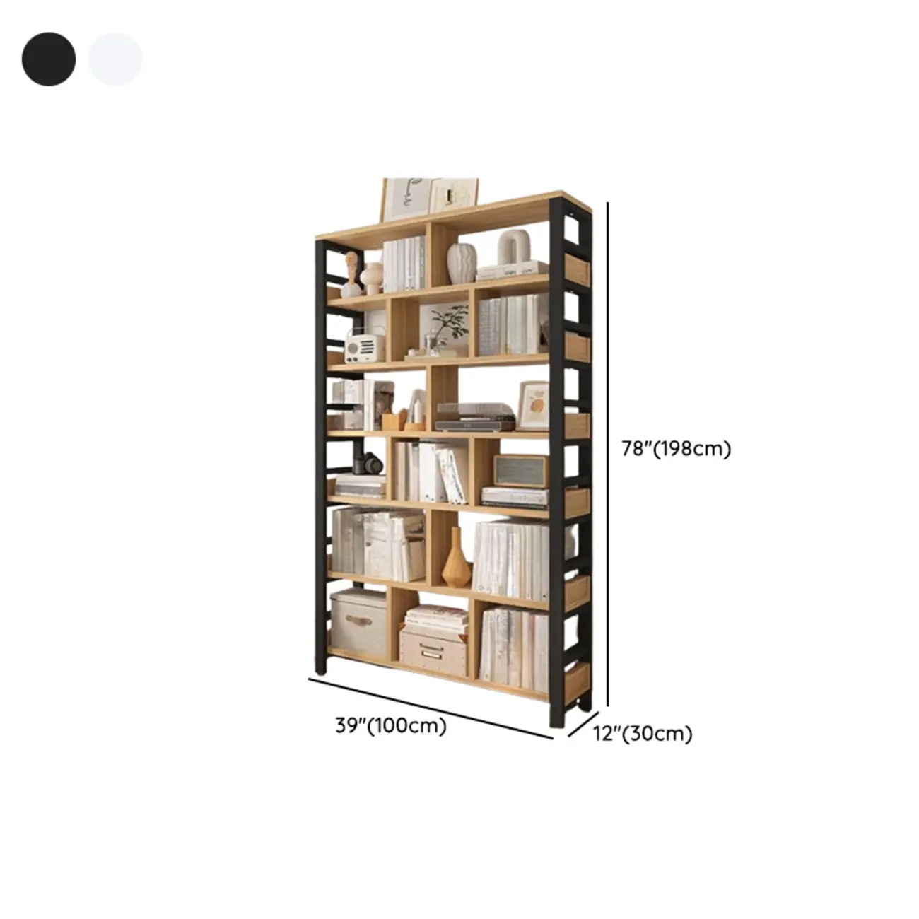 Vertical Walnut Wood Shelf Open Back Etagere Bookcase Image - 24 | homeyfad