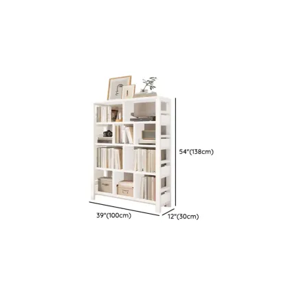 Vertical Walnut Wood Shelf Open Back Etagere Bookcase Image - 29