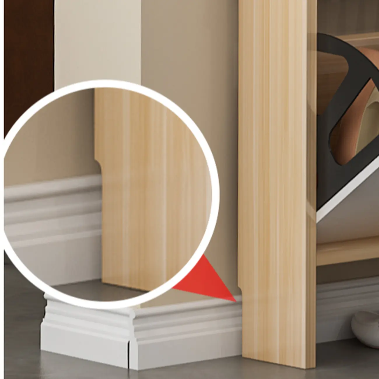 Efficient Minimalist Drop-Front Wood Adjustable Shoe Cabinet Image - 8 | homeyfad