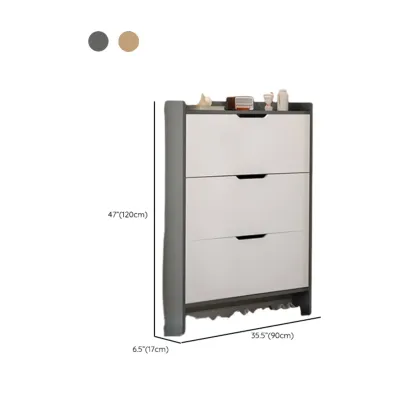 Efficient Minimalist Drop-Front Wood Adjustable Shoe Cabinet Image - 22