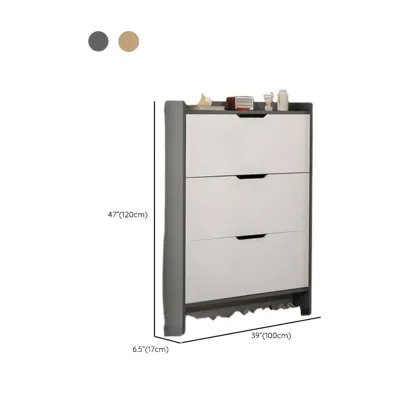 Efficient Minimalist Drop-Front Wood Adjustable Shoe Cabinet Image - 23