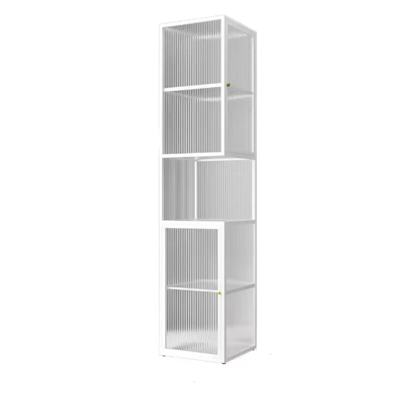 Modern Floor 4-Shelf Metal Display Cabinet with Glass Doors Image - 3 | homeyfad
