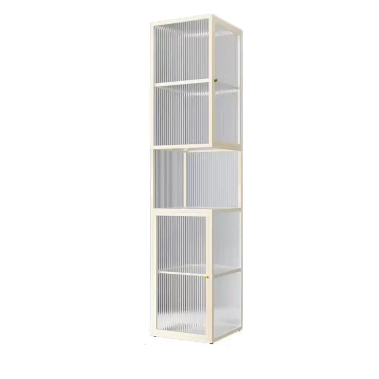 Modern Floor 4-Shelf Metal Display Cabinet with Glass Doors Image - 5 | homeyfad