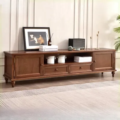 Vintage White Wood Dresser TV Stand Image - 3