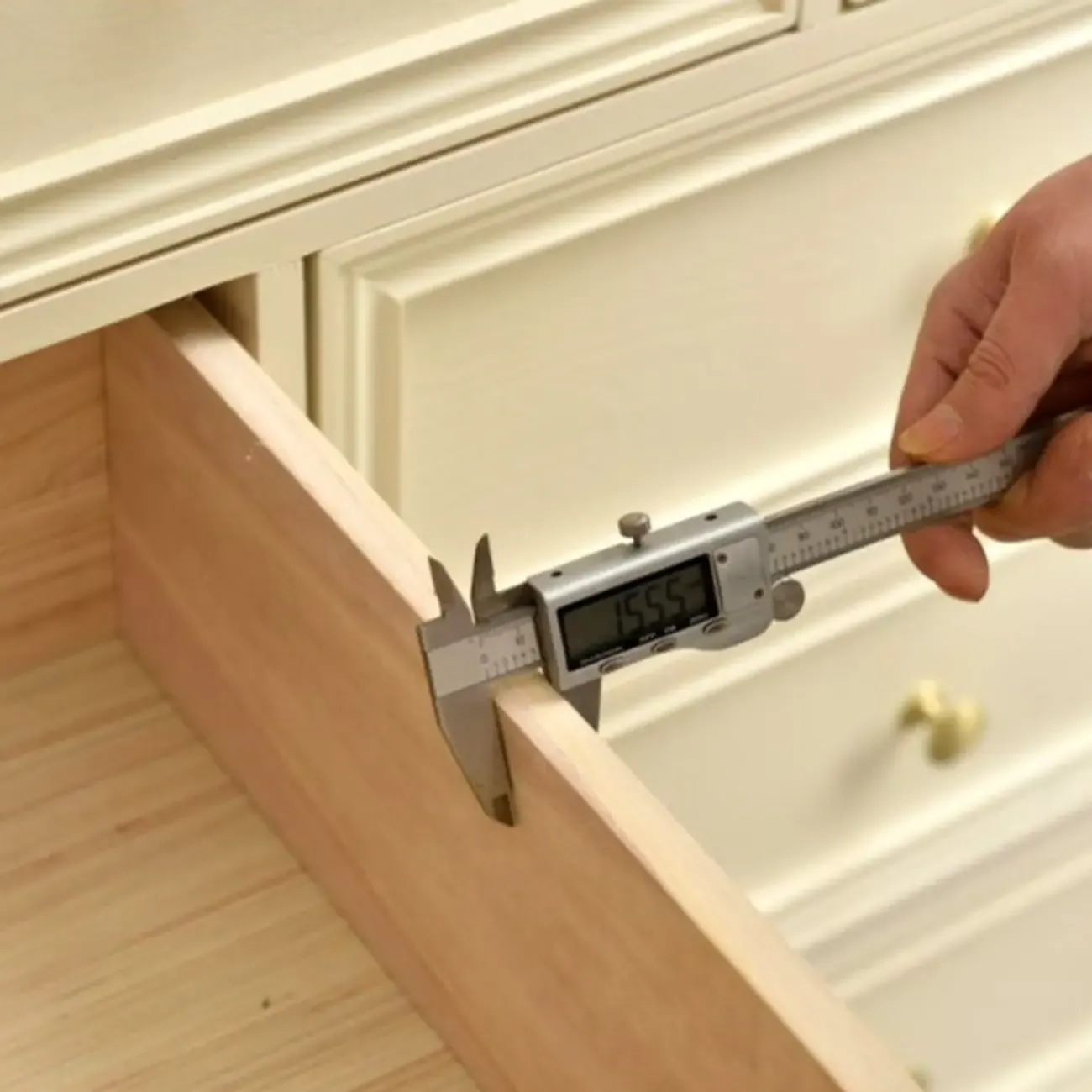 Vintage White Wood Dresser TV Stand Image - 5