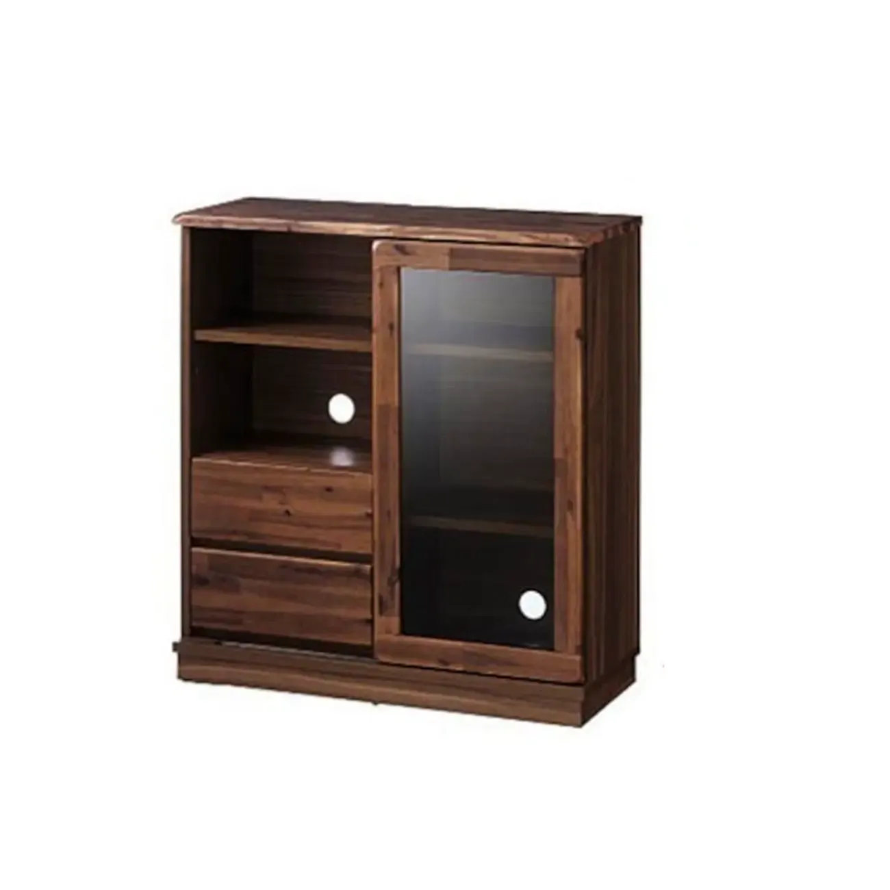 Brown Modern Wood Glass Display Cabinet with Storage | HomeyFad