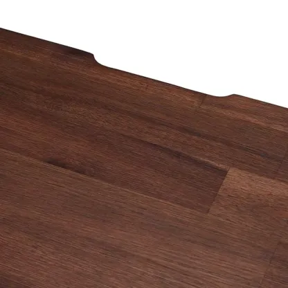 Brown Modern Wood Glass Display Cabinet with Storage Image - 7