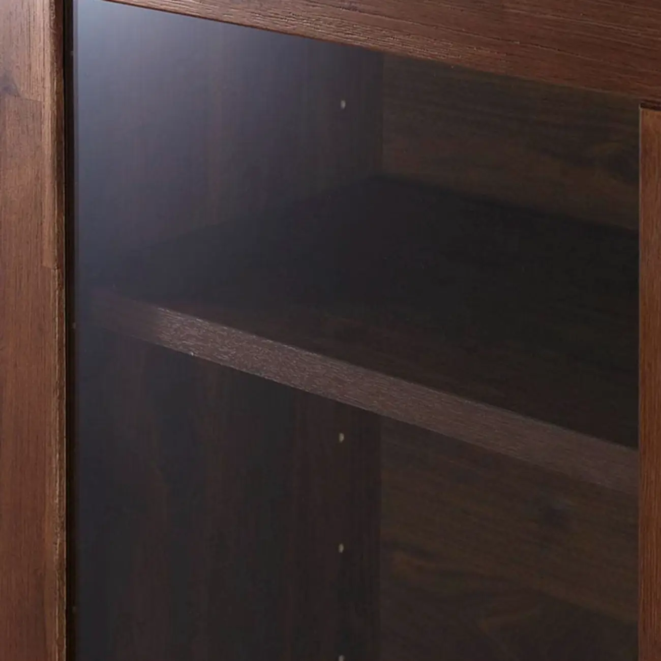 Brown Modern Wood Glass Display Cabinet with Storage Image - 9 | homeyfad