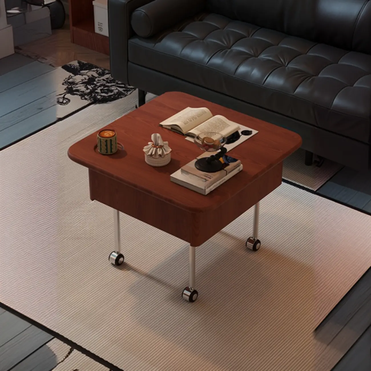 Coffee Table with Lift-Top and Storage Shelf in Wood and Metal Image - 2 | homeyfad