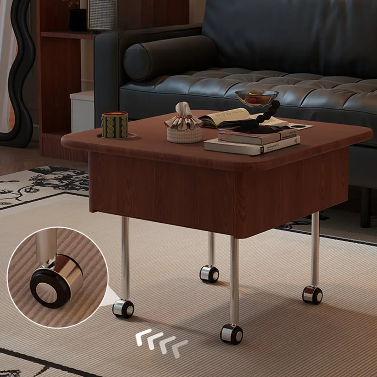 Coffee Table with Lift-Top and Storage Shelf in Wood and Metal Image - 9 | homeyfad