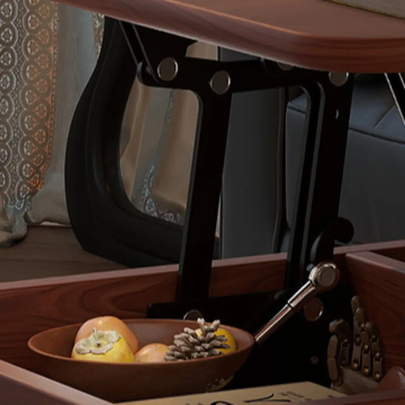 Coffee Table with Lift-Top and Storage Shelf in Wood and Metal Image - 7 | homeyfad