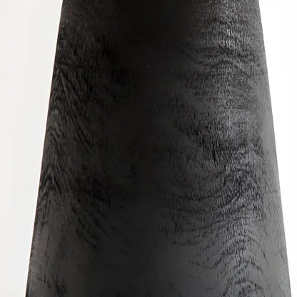 Modern Geometric Fabric Shade Wood Floor Lamp Image - 8