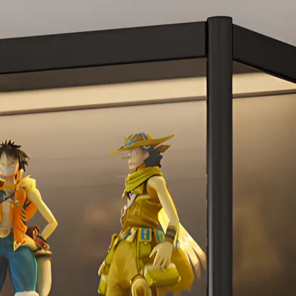 Adjustable Black Metal Shelf Glass Display Cabinet Image - 8