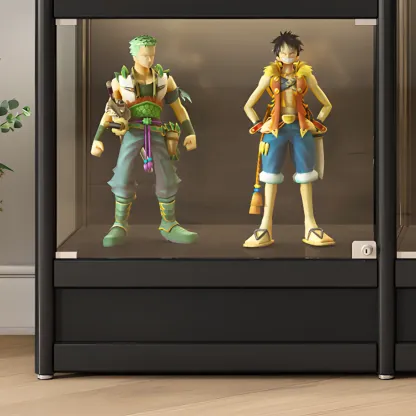 Adjustable Black Metal Shelf Glass Display Cabinet Image - 9