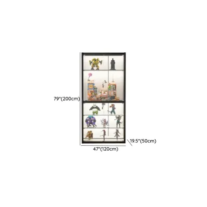 Adjustable Black Metal Shelf Glass Display Cabinet Image - 14