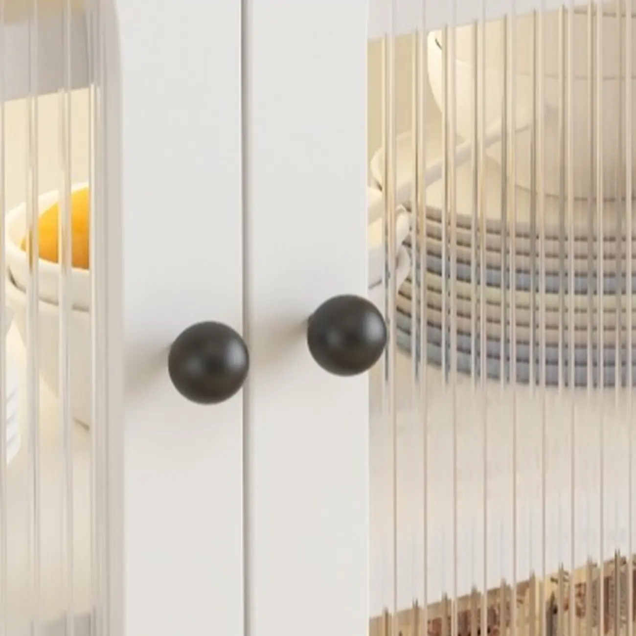 Narrow Metal White Buffet Cabinet with Drawer Image - 9 | homeyfad