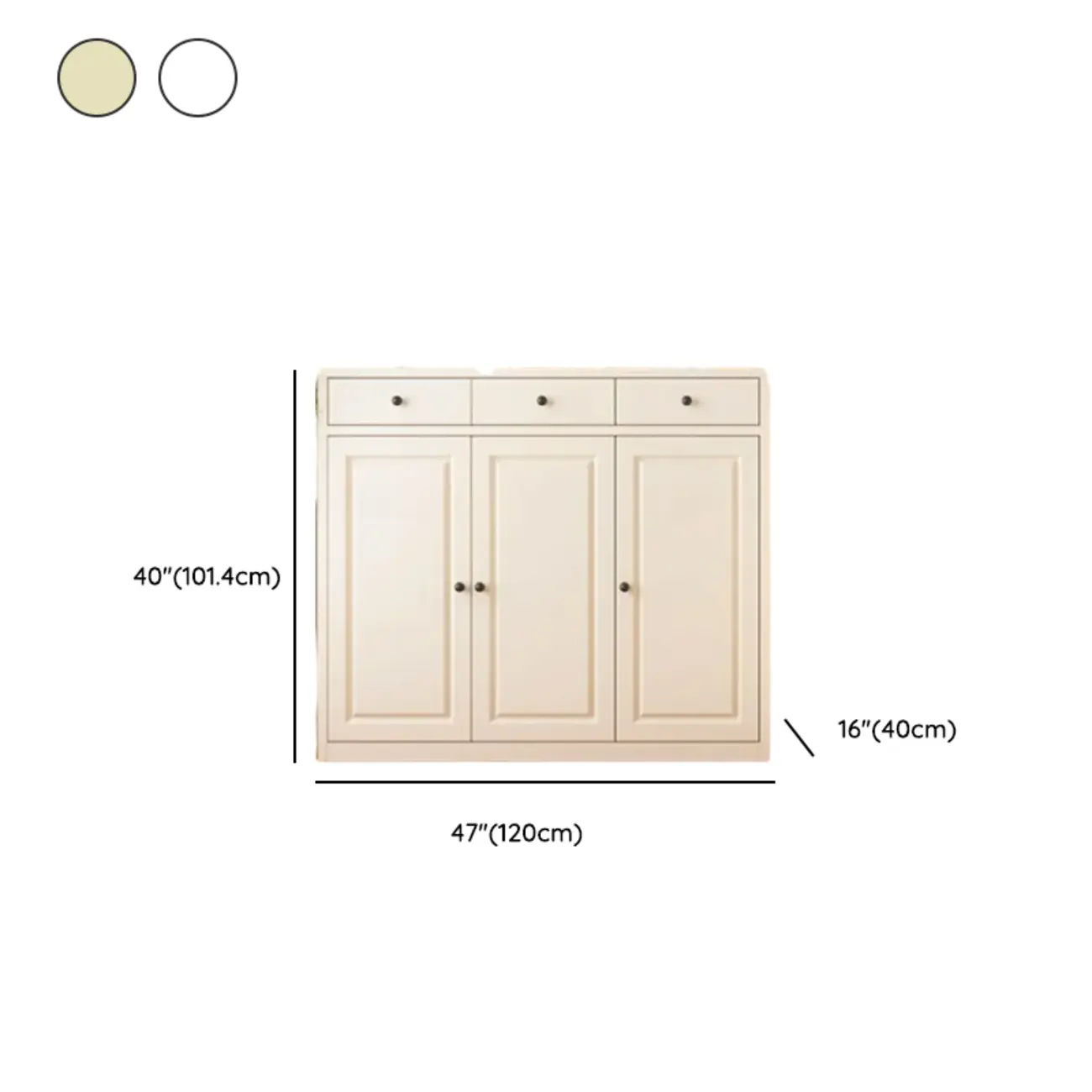 Narrow Metal White Buffet Cabinet with Drawer Image - 27 | homeyfad