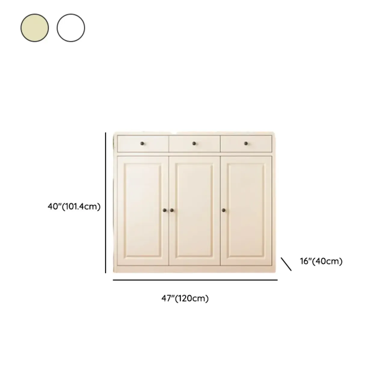 Narrow Metal White Buffet Cabinet with Drawer Image - 27