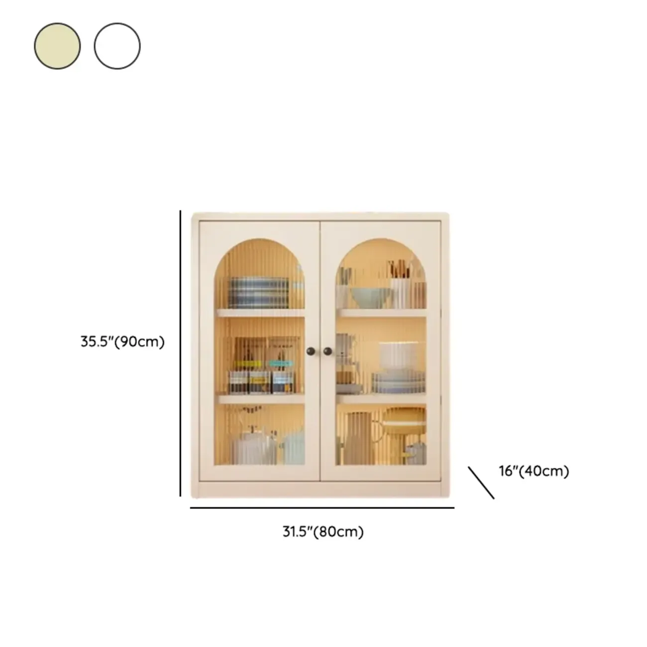 Narrow Metal White Buffet Cabinet with Drawer Image - 29