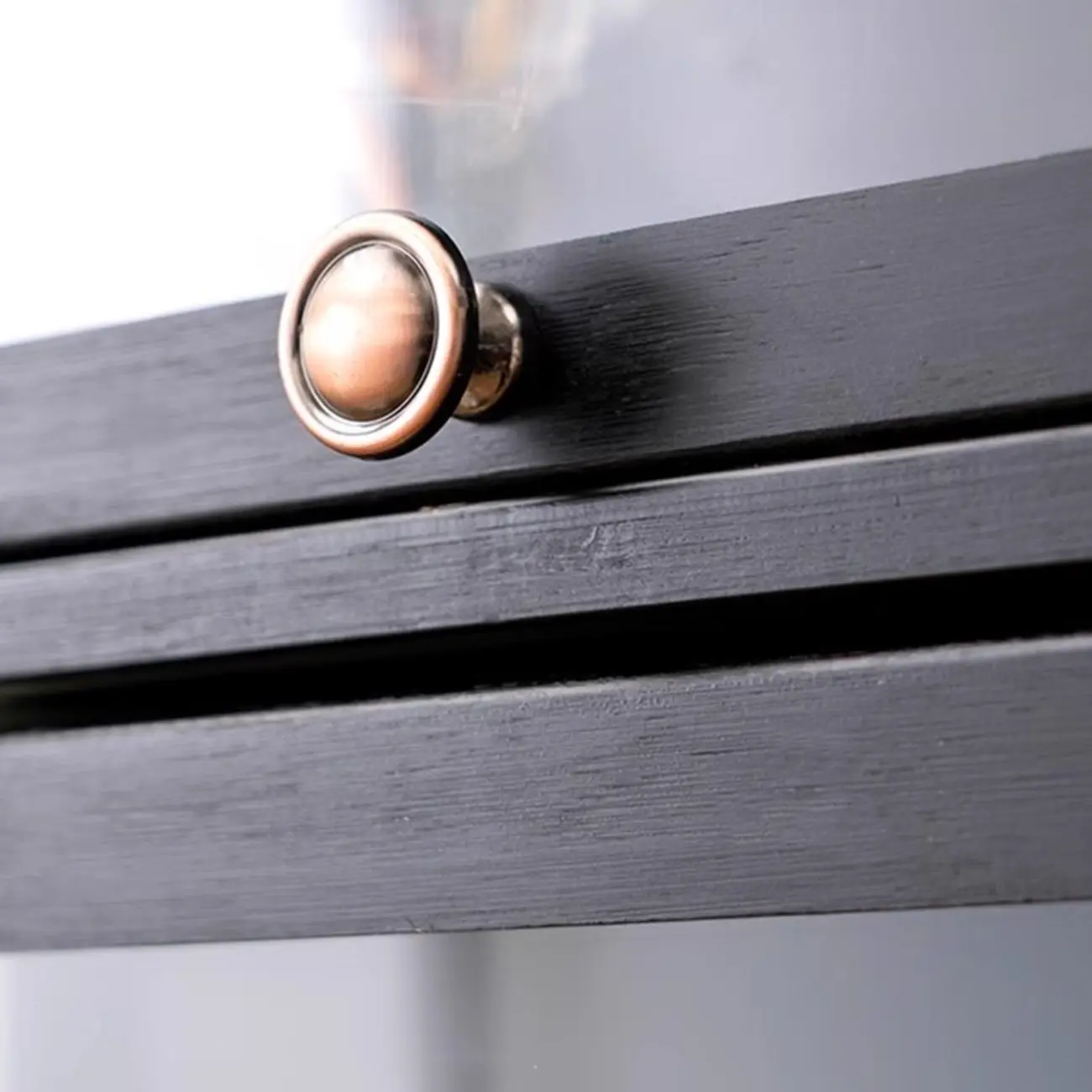 Trendy Rectangular Black Bamboo Floor Curio Cabinet Image - 12 | homeyfad