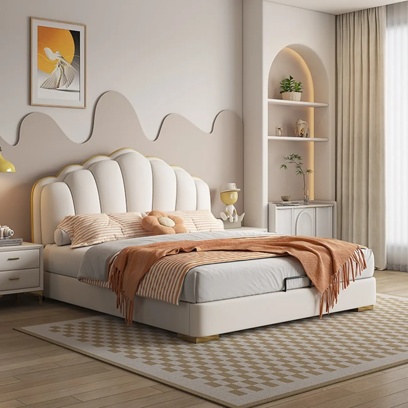 Minimalist White Portman Panel Upholstered Twin Headboard Image - 1 | homeyfad