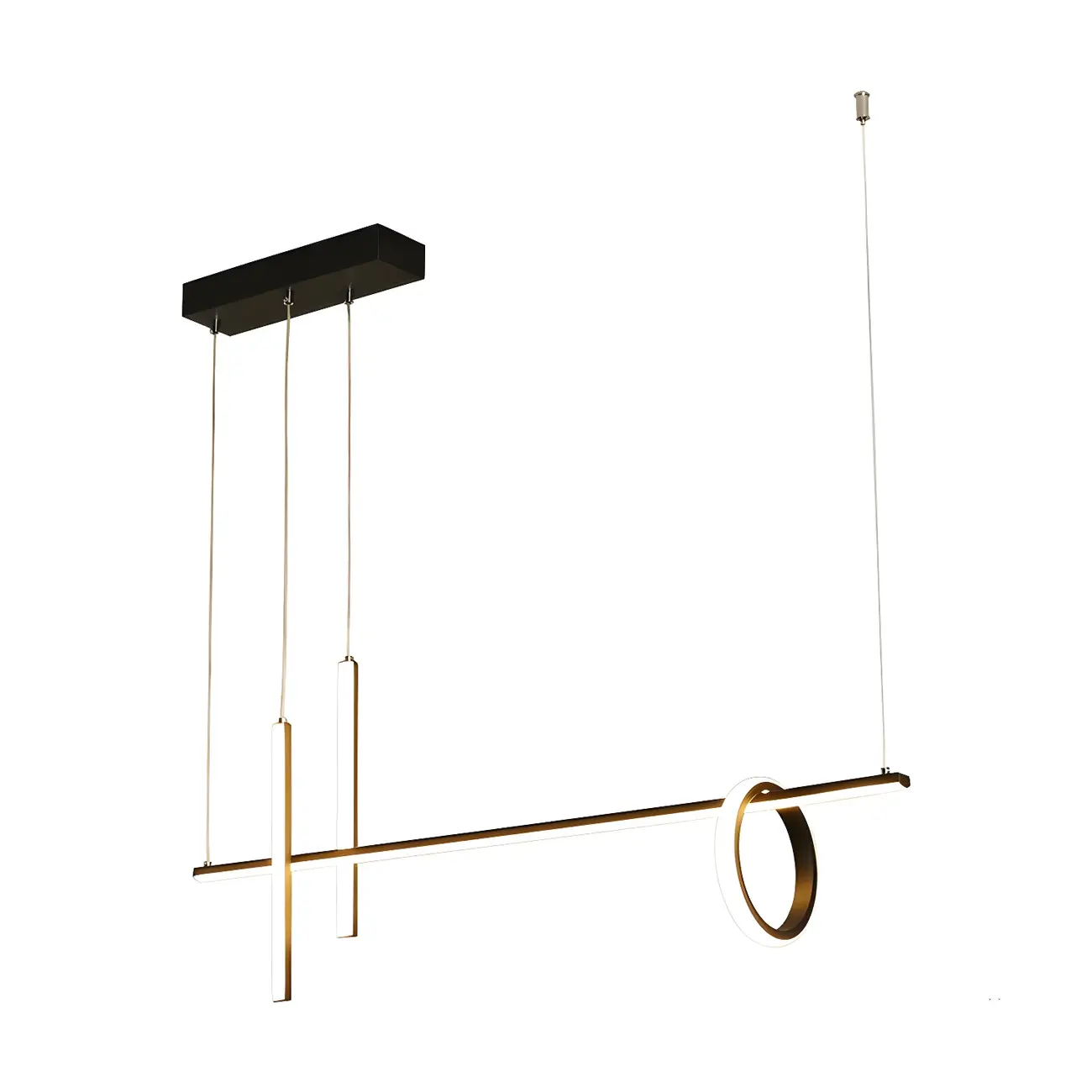 Modern Black LED Linear Kitchen Island Pendant Light Image - 3 | homeyfad