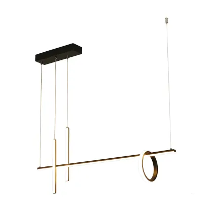 Modern Black LED Linear Kitchen Island Pendant Light Image - 3
