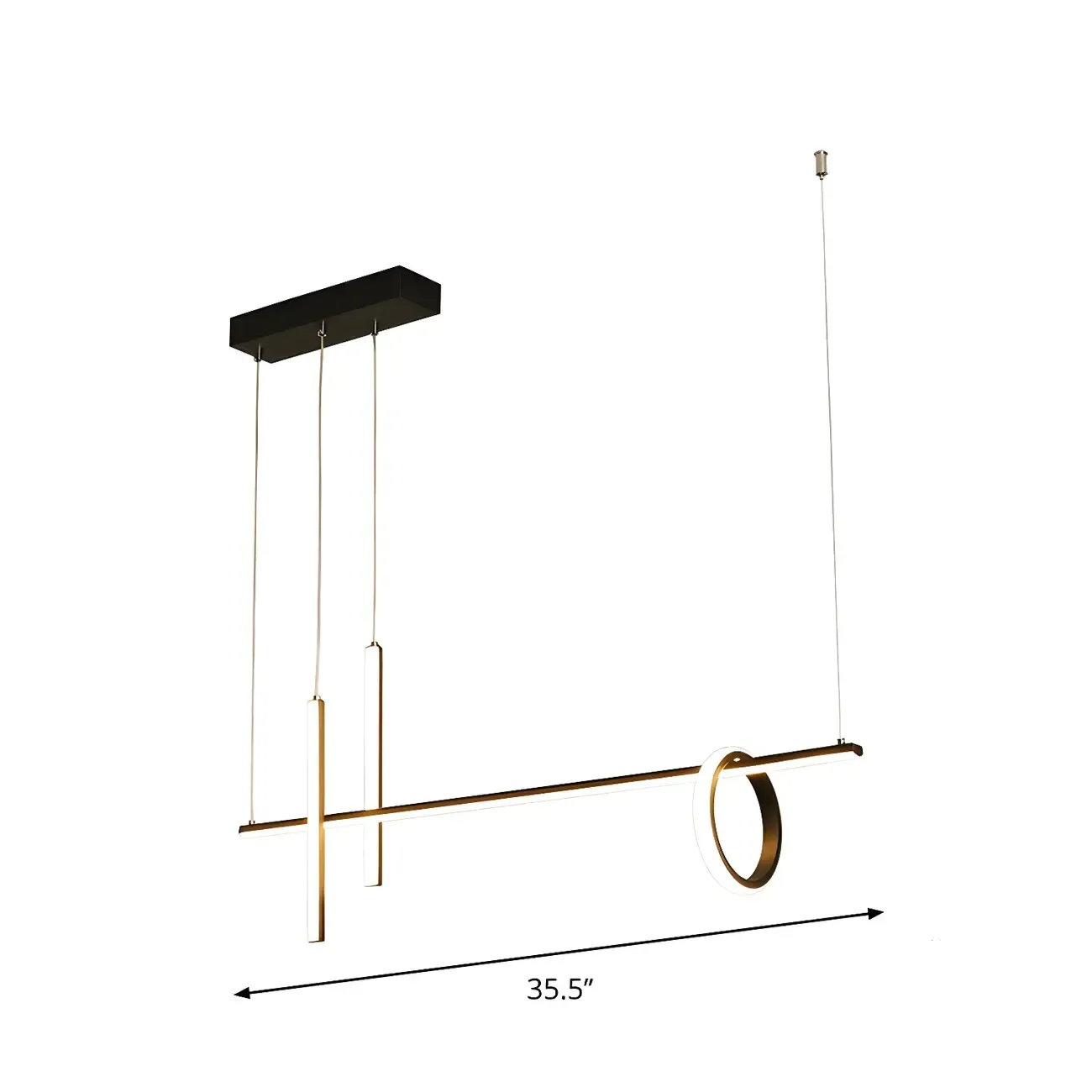 Modern Black LED Linear Kitchen Island Pendant Light Image - 4