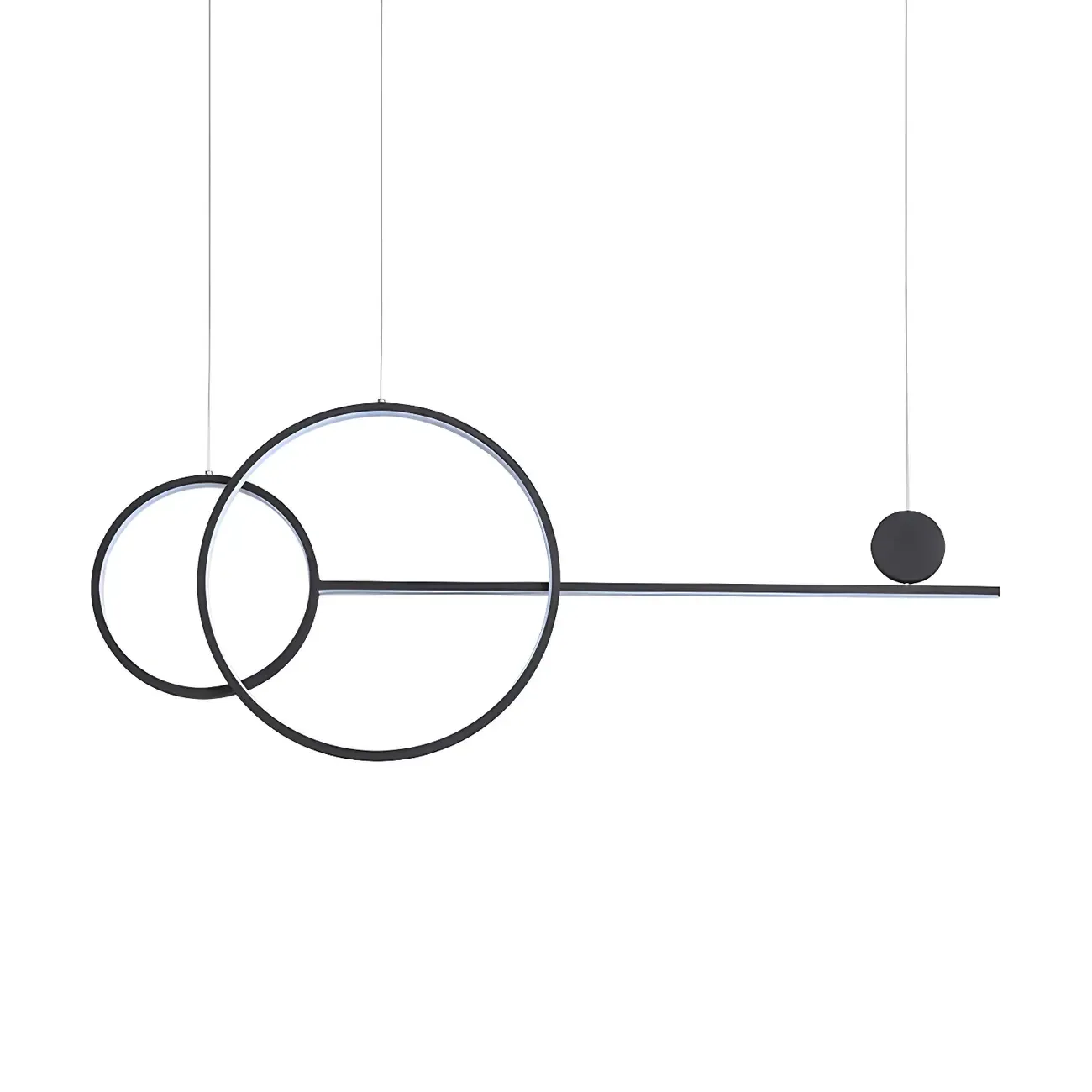 Large Gold Circular LED Chandelier for Kitchen Island Image - 5