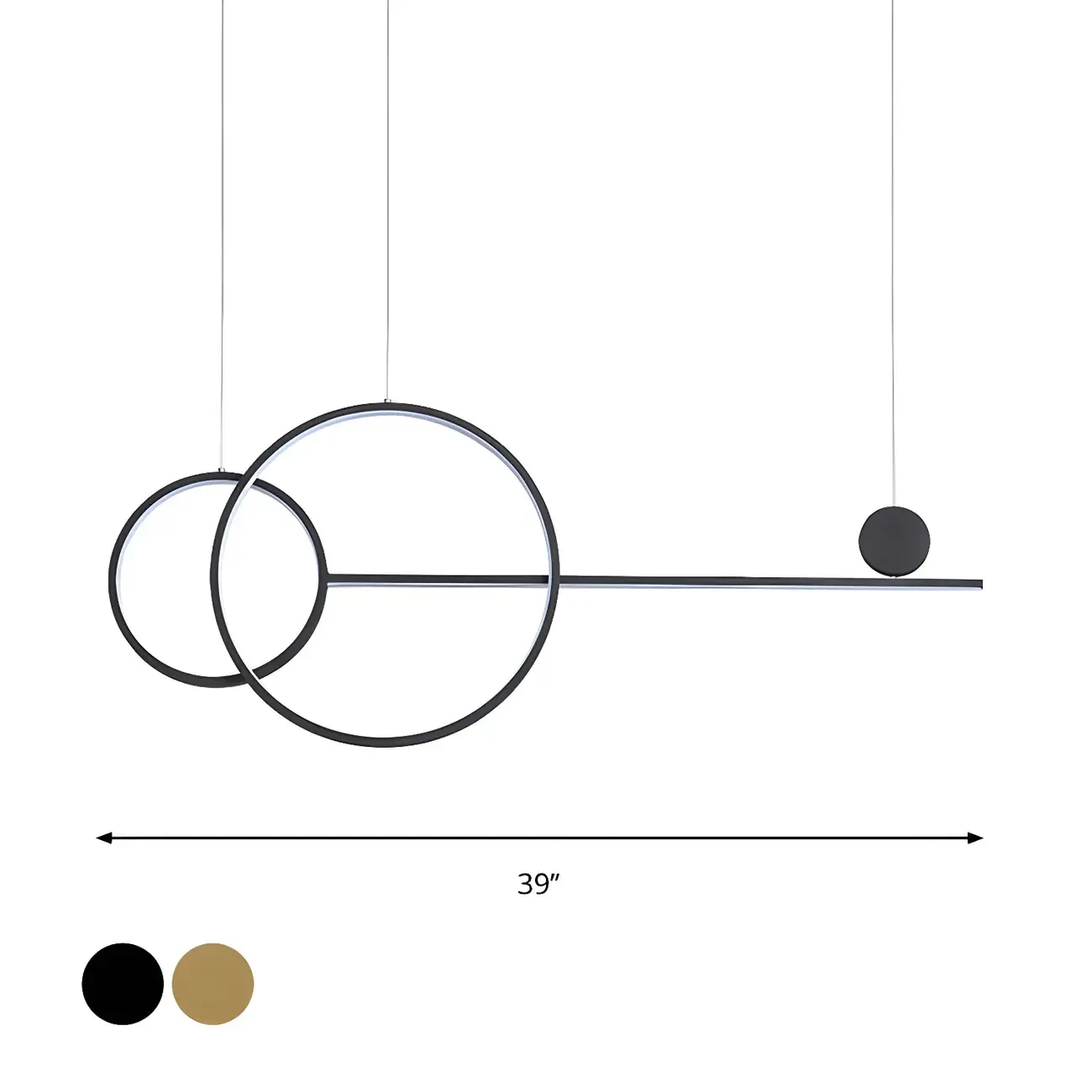 Large Gold Circular LED Chandelier for Kitchen Island Image - 6