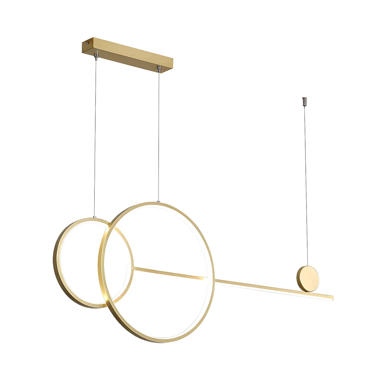 Large Gold Circular LED Chandelier for Kitchen Island Image - 8 | homeyfad