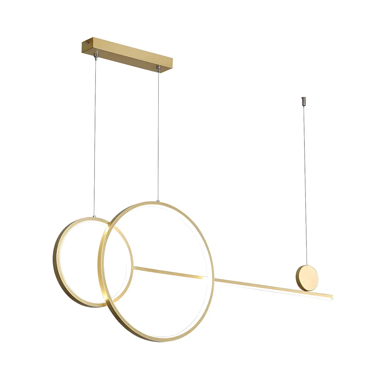 Large Gold Circular LED Chandelier for Kitchen Island Image - 8