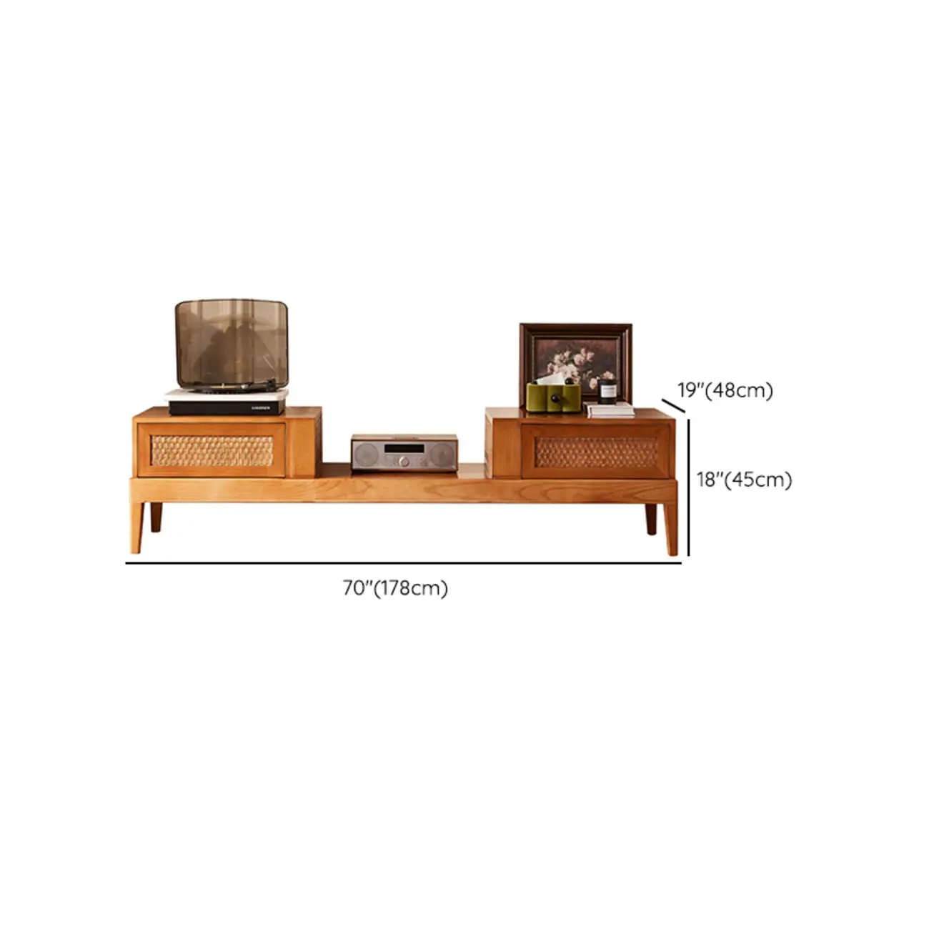 70"Inch Modern Brown Wood TV Stand Entertainment Center #size | homeyfad