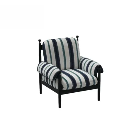 Modern Striped Accent Chair with Removable Cushion Image - 3