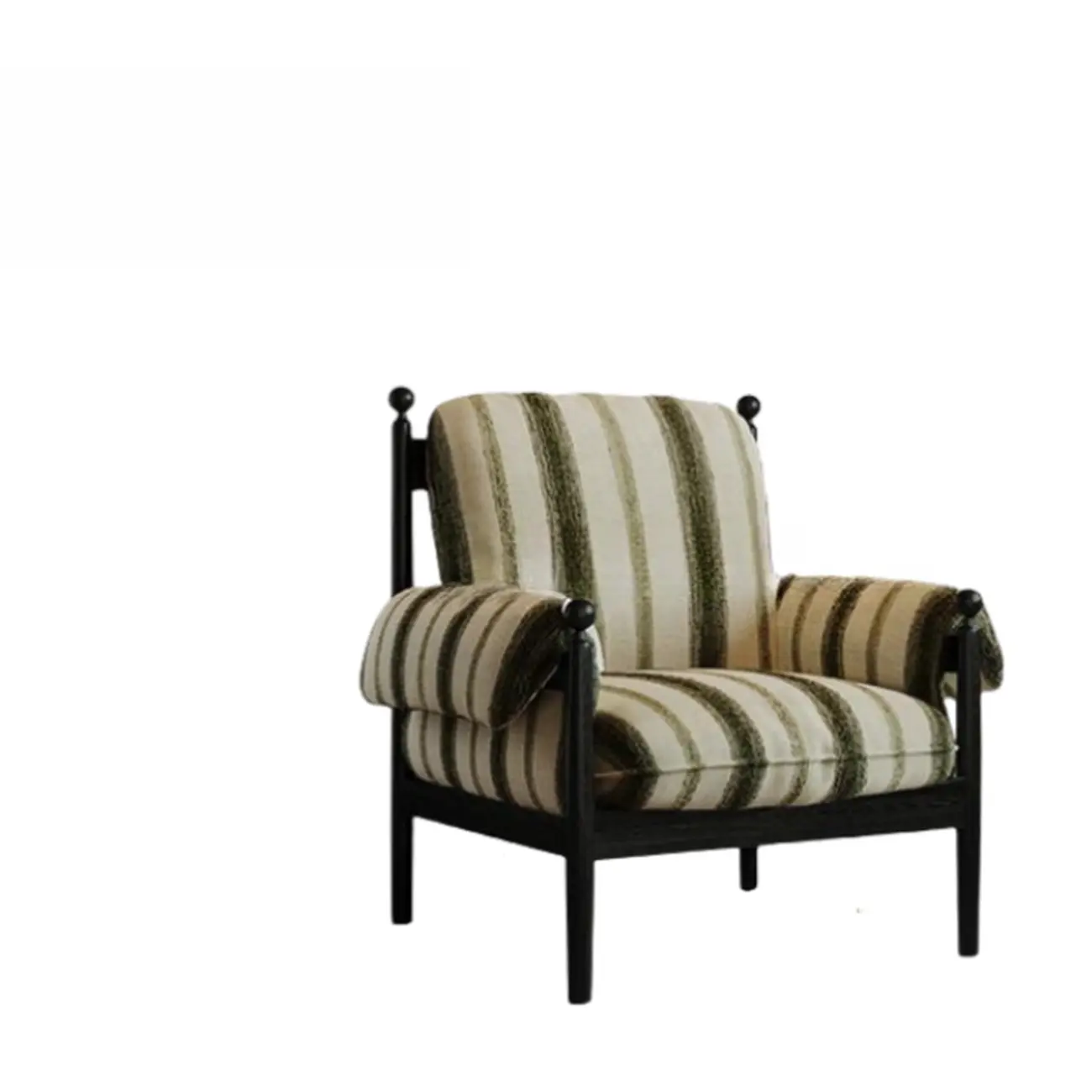 Modern Striped Accent Chair with Removable Cushion Image - 5 | homeyfad