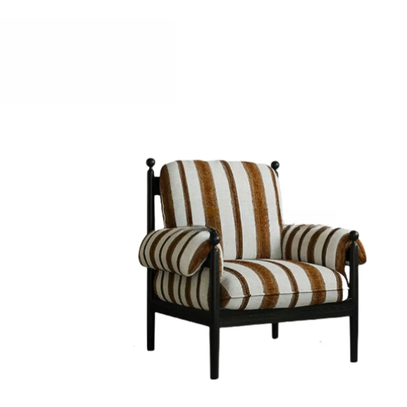 Modern Striped Accent Chair with Removable Cushion Image - 7 | homeyfad