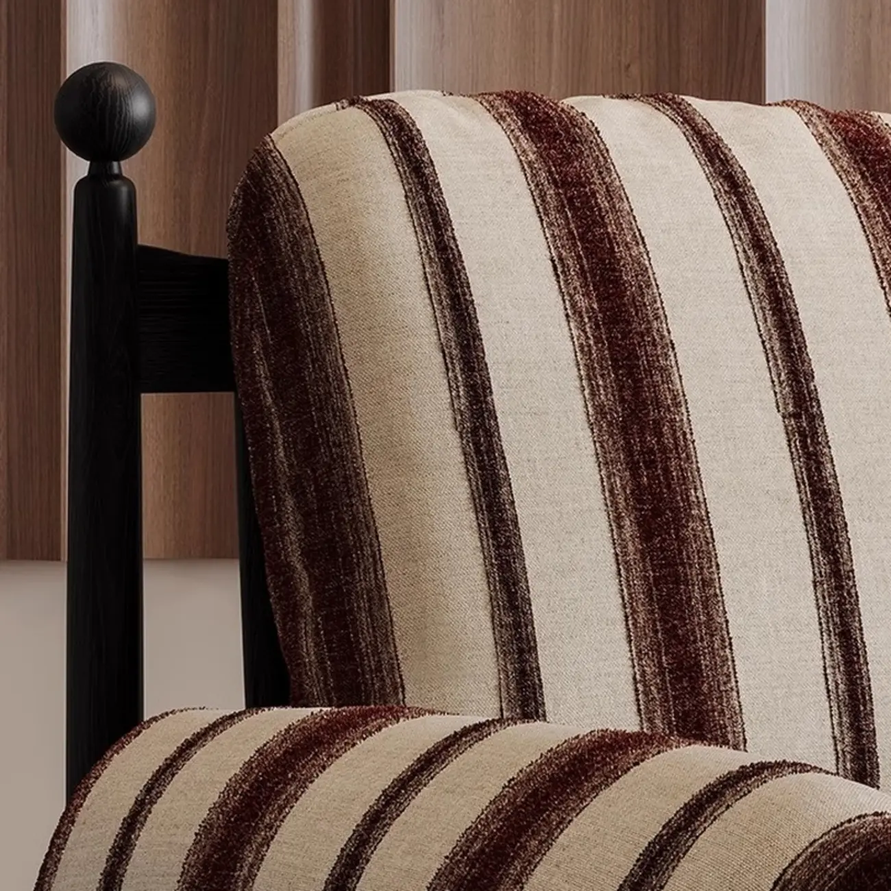 Modern Striped Accent Chair with Removable Cushion Image - 8 | homeyfad