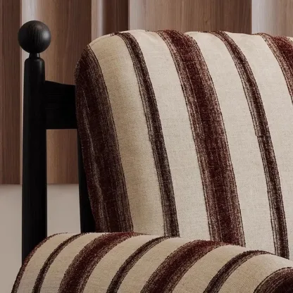 Modern Striped Accent Chair with Removable Cushion Image - 8