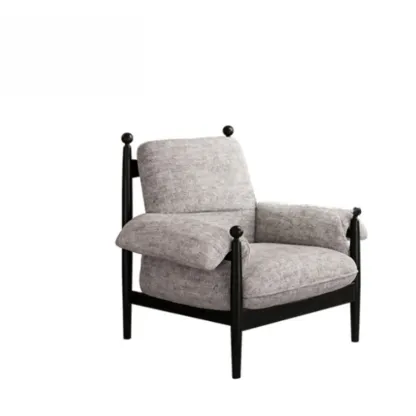 Modern Striped Accent Chair with Removable Cushion Image - 9