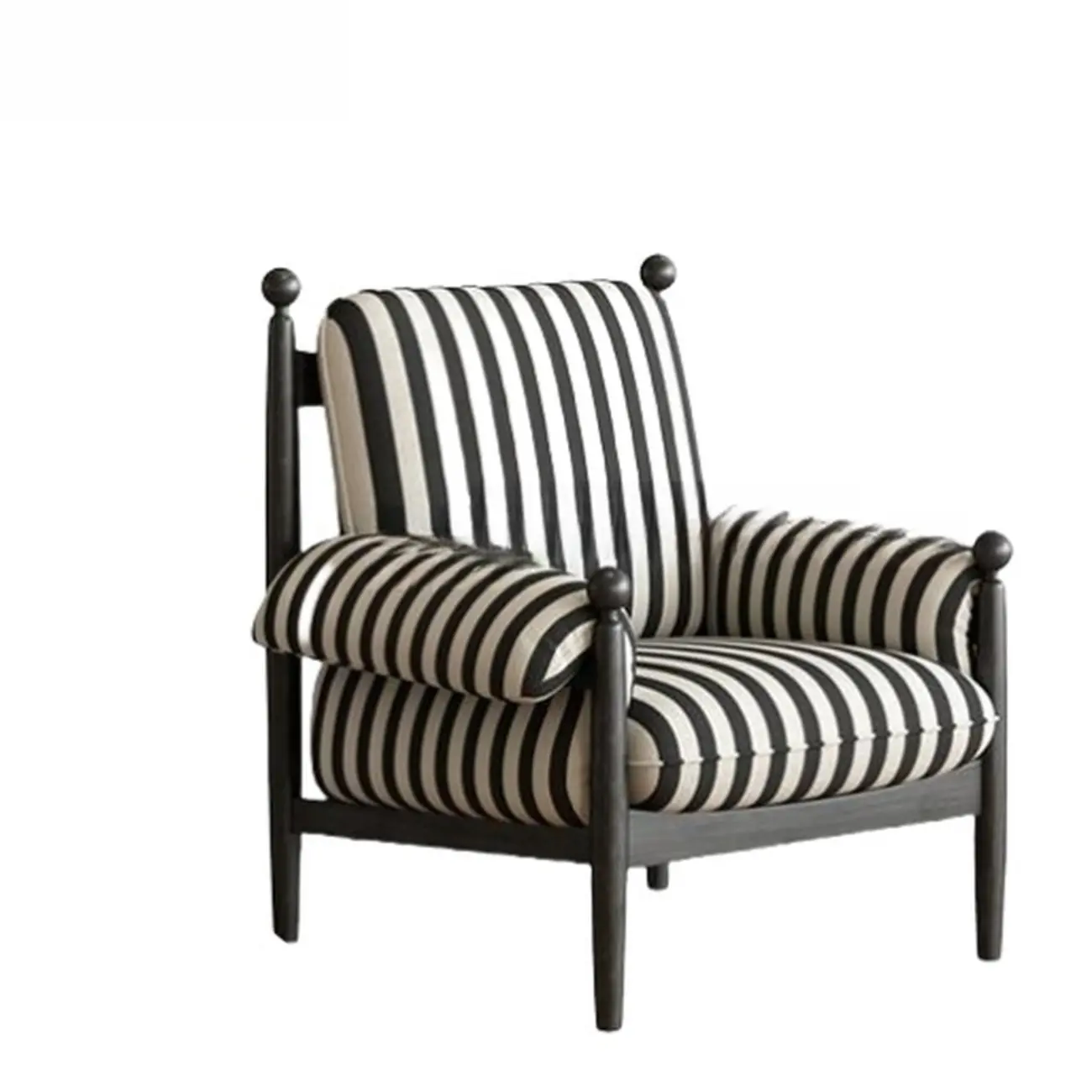 Modern Striped Accent Chair with Removable Cushion Image - 11 | homeyfad