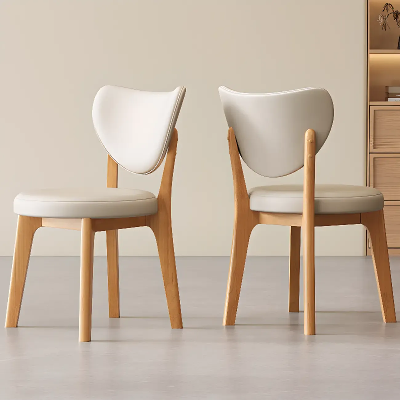 Modern Faux Leather Wingback Armless Dining Chair Image - 1